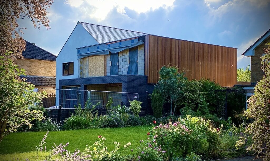 Plenth Cladding Cladding underway to contemporary remodelling... - Leaf Architecture
